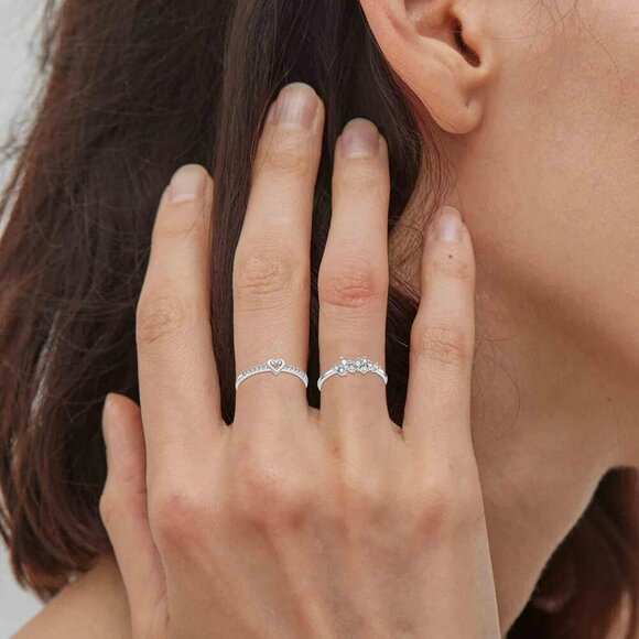 8-12PCS 14K Gold Stacking Ring Set for Women Dainty Thumb Stackable Rings Gold H - Picture 4 of 6